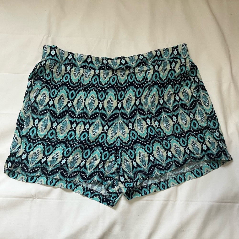 Wildfox High Waist Blue and Black Geometric Shorts